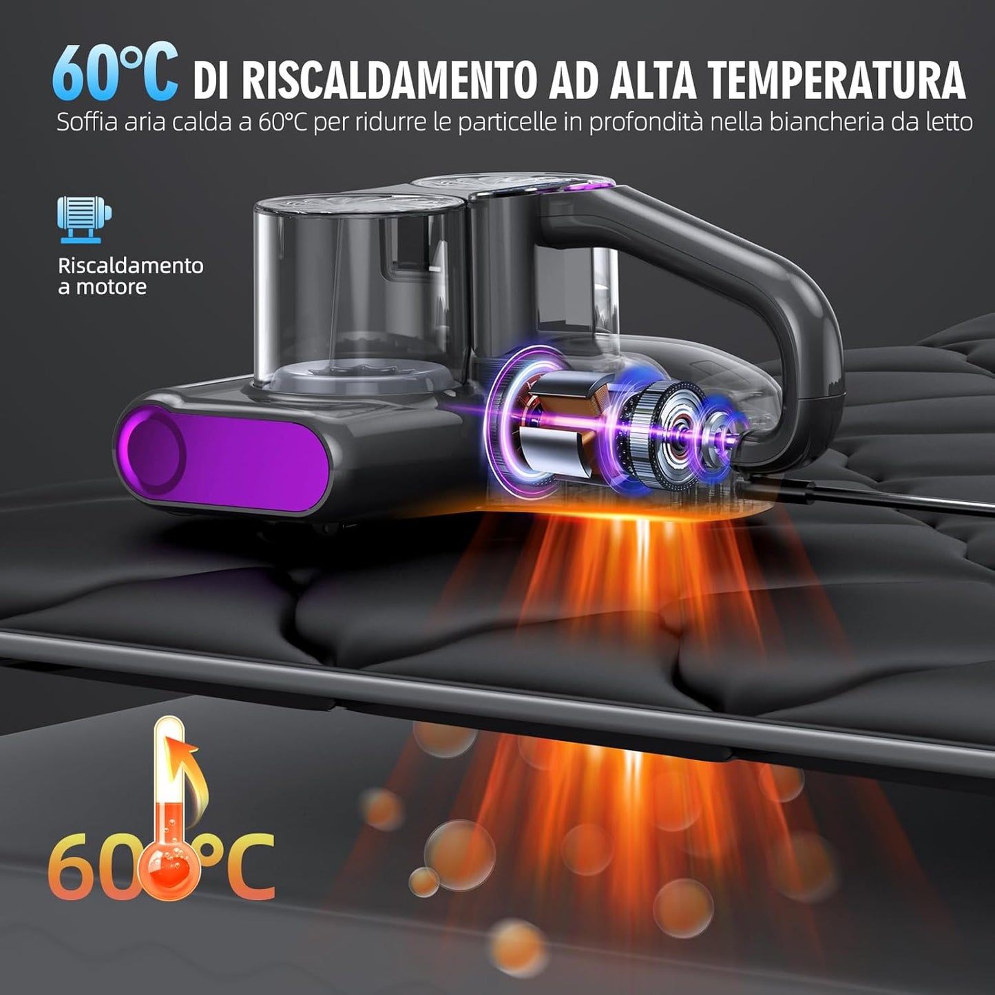 Aspirapolvere UV - Acari Antibatterica Rimuove Allergeni e Polvere