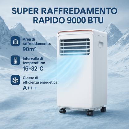 Condizionatore Portatile 5 in 1 - 9000BTU - senza tubi esterni