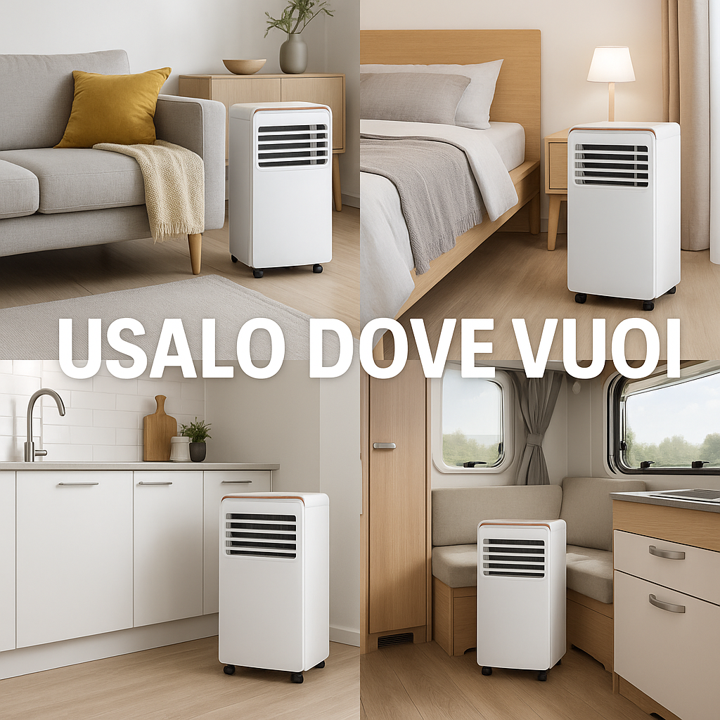 Condizionatore Portatile 5 in 1 - 9000BTU - senza tubi esterni