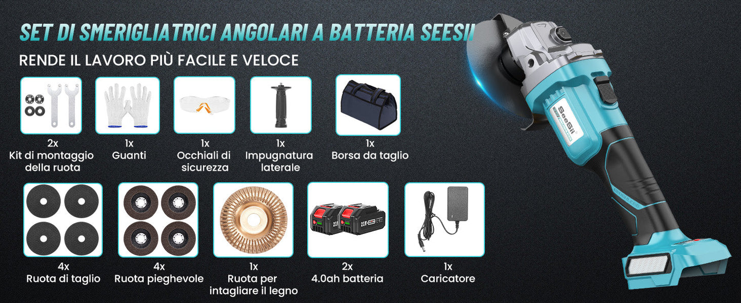 Smerigliatrice a Batteria con kit omaggio